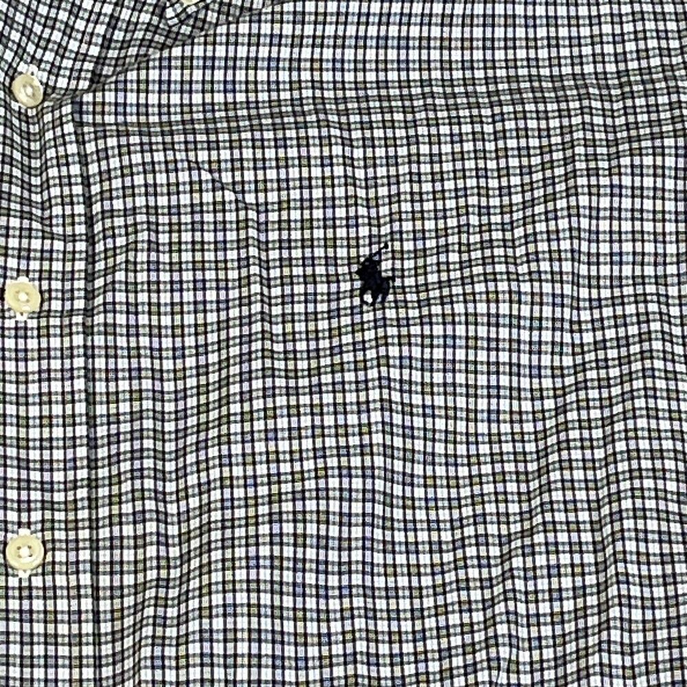 RALPH LAUREN  Shirt Mens 16  35 Blue Yarmouth 100% Cotton Oxford Button Down